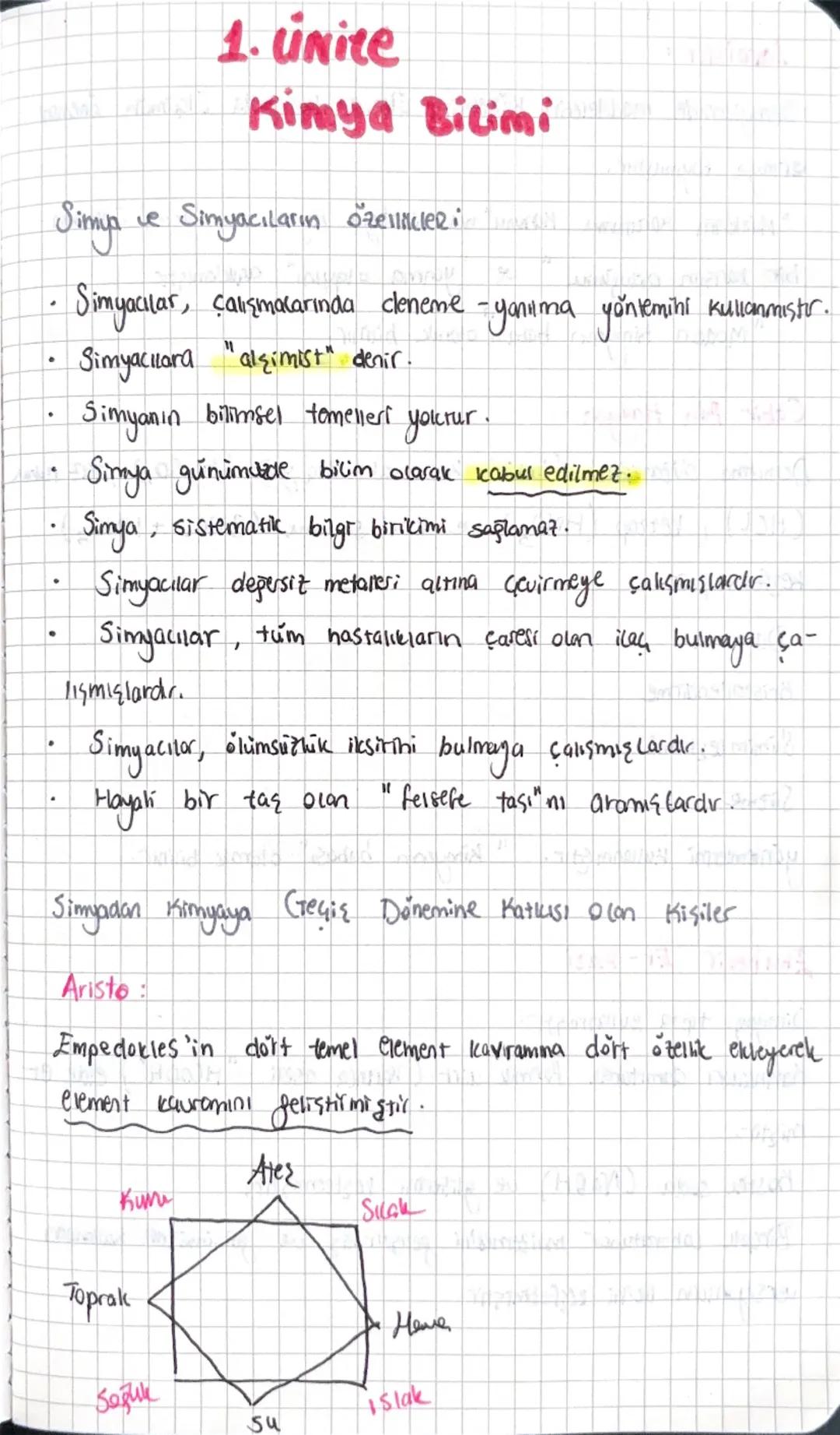 9.Sınıf Kimya 1.Ünite / Kimya Bilimi