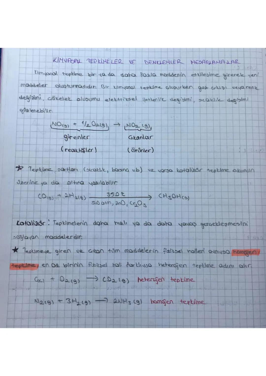KIMYASAL TEPKİMELER VE DENKLEHLER HESAPLAMALAR
Kimyasal tepkime bir ya da daha fazla maddenin etkileşime girerek yeni
maddeler oluşturmavidi