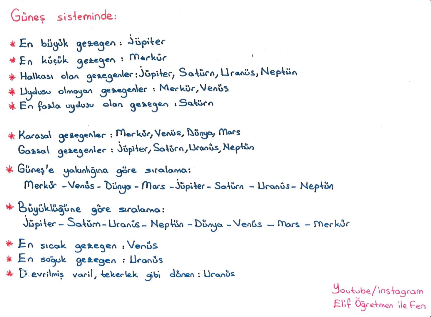 6.SINIF 1.ÜNİTE: GÜNEŞ SİSTEMİ VE TUTULMALAR
1.Bölüm: Güneş Sistemi:
* Güneş, gezegenler, gezegenlerin uyduları, asteroitler ve kuyruklu yıl