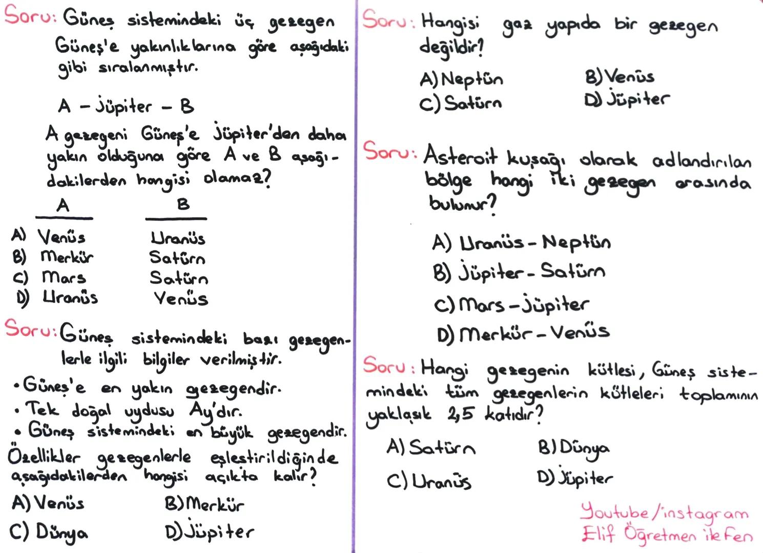 6.SINIF 1.ÜNİTE: GÜNEŞ SİSTEMİ VE TUTULMALAR
1.Bölüm: Güneş Sistemi:
* Güneş, gezegenler, gezegenlerin uyduları, asteroitler ve kuyruklu yıl