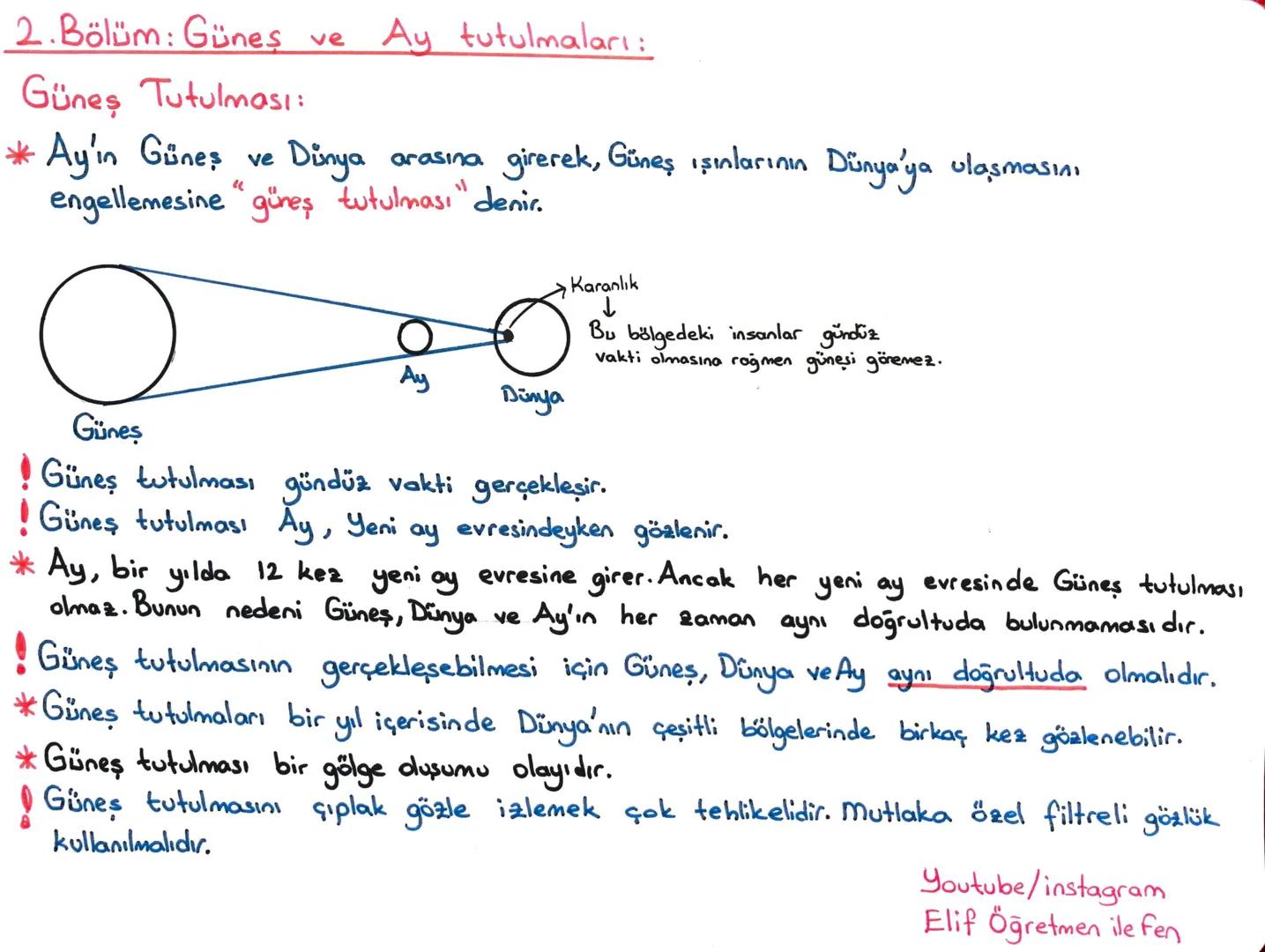 6.SINIF 1.ÜNİTE: GÜNEŞ SİSTEMİ VE TUTULMALAR
1.Bölüm: Güneş Sistemi:
* Güneş, gezegenler, gezegenlerin uyduları, asteroitler ve kuyruklu yıl