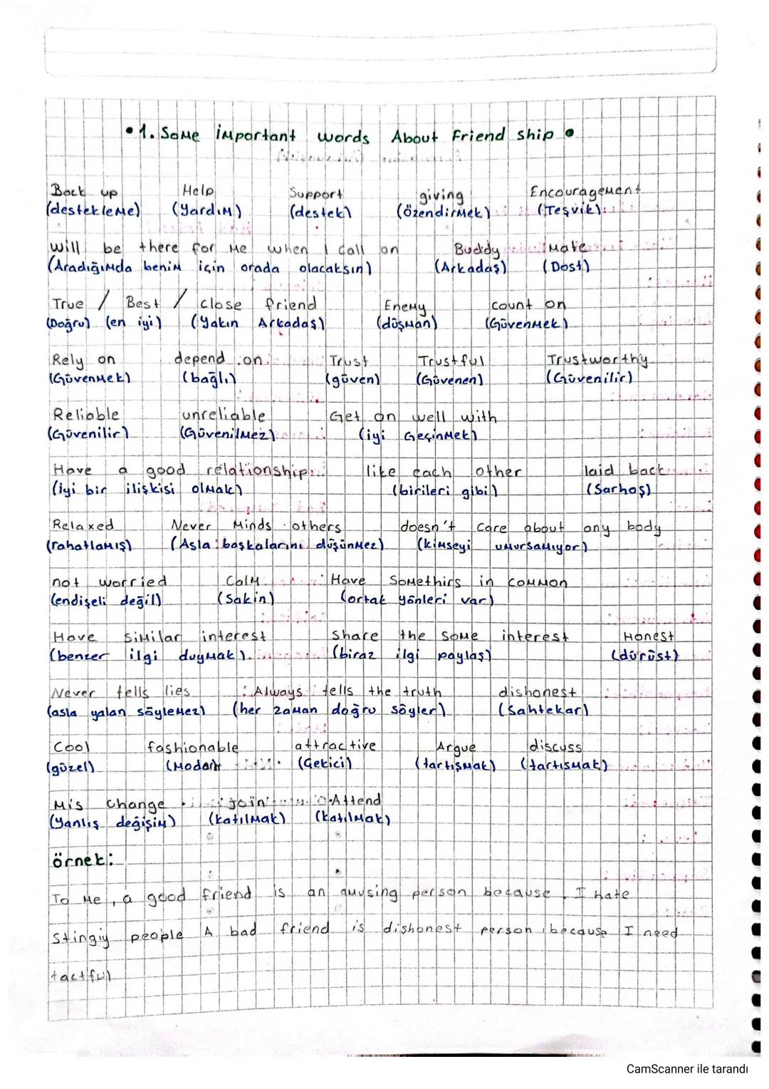 Good Friend Best Friend
Friendship (Arkadaşlık)
Close Friend Buddy / Mate
Honest: Dürüst
Amusing Eğlenceli
Helpful Yardımsever
Hardvorting: 