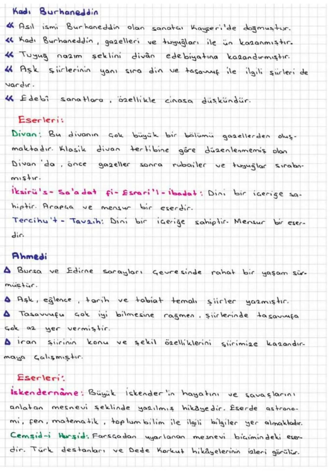 Divan Edebiyatının Önemli Temsilcileri
Hoca Dehhani
Horasan Türklerinden olan Dehhani
13. yüzyılda yaşamıştır.
⇒ Anadolu'da, iran edebiyatı 