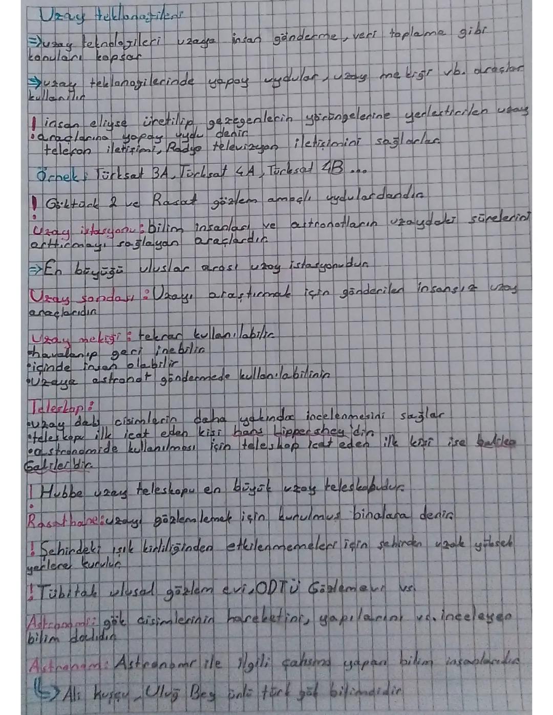 7. Sınıf Fen Bilimleri: Uzay Teknolojileri ve Astronomi