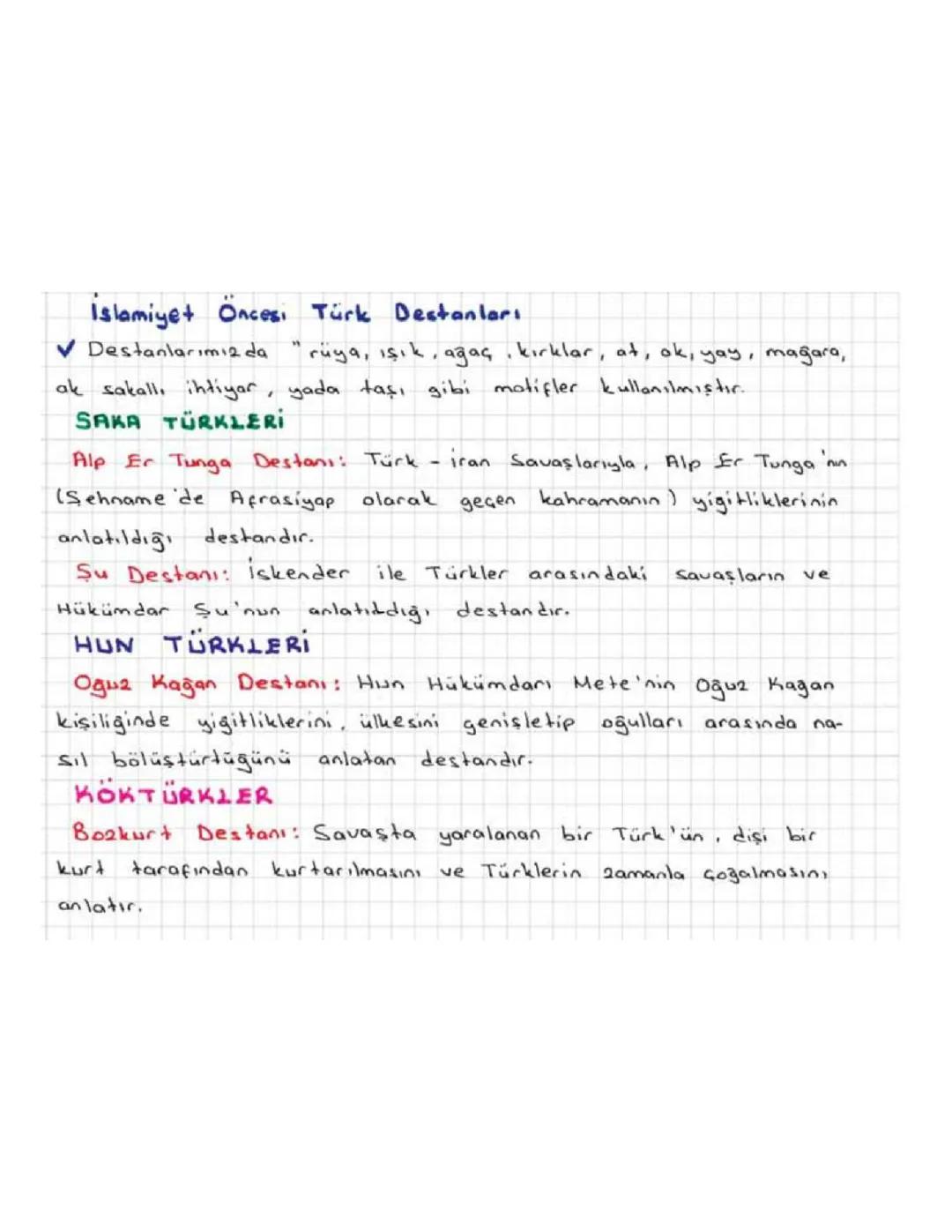İslamiyet Öncesi Türk Destanları - Edebiyatın Kökenleri