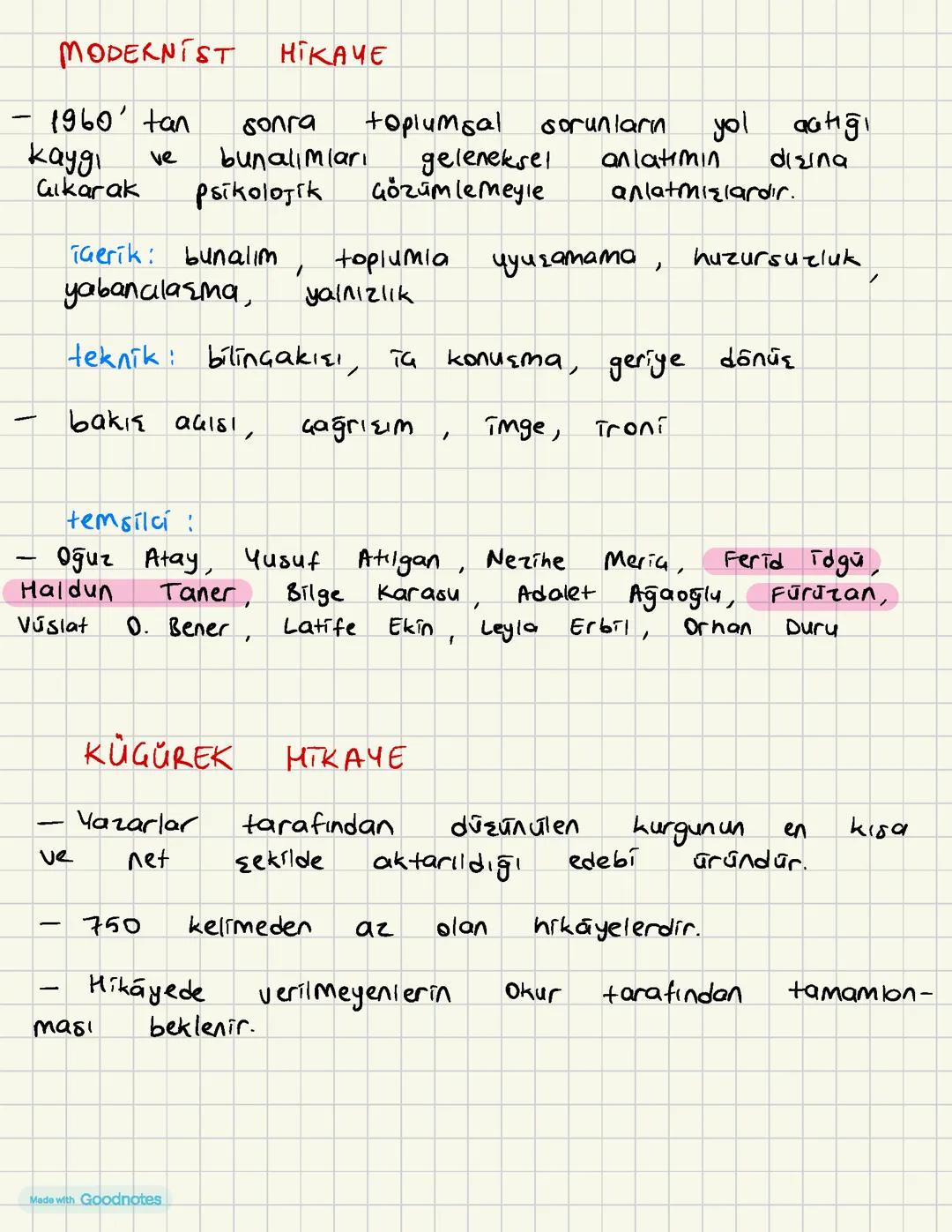 Modernist ve Küçürek Hikaye Nedir?