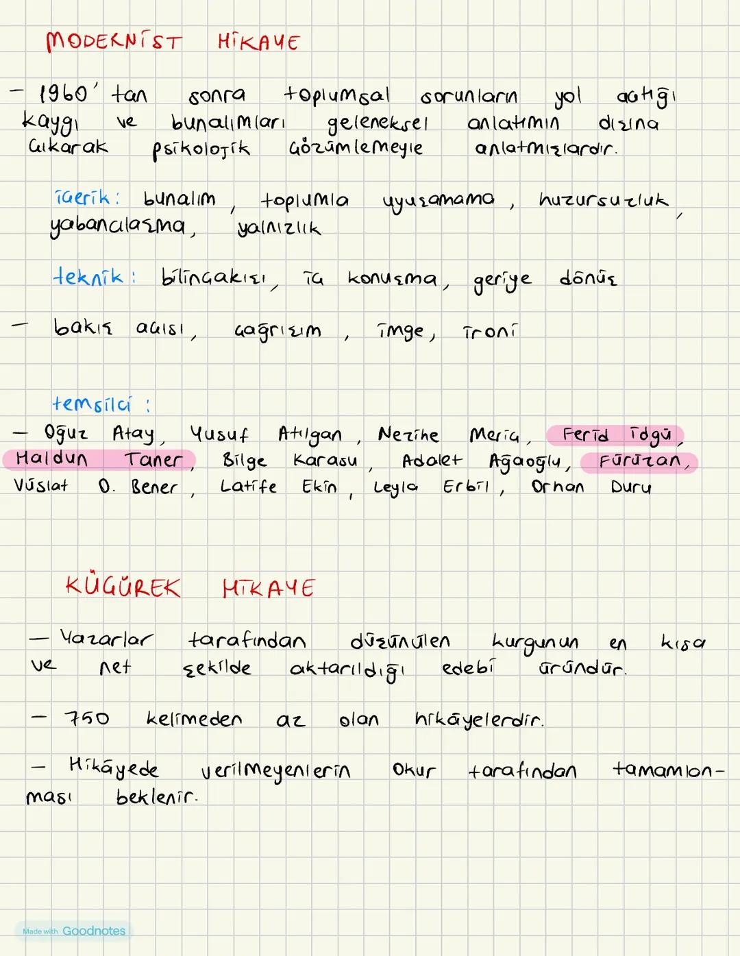 MODERNIST
1960' tan
HIKAYE
болга
toplumsal
Sorunların
кауді
ve
bunalımları
geleneksel
anlatımın
aikarak
Psikolojik
Gözümlemeyle
yol
aatiği
d