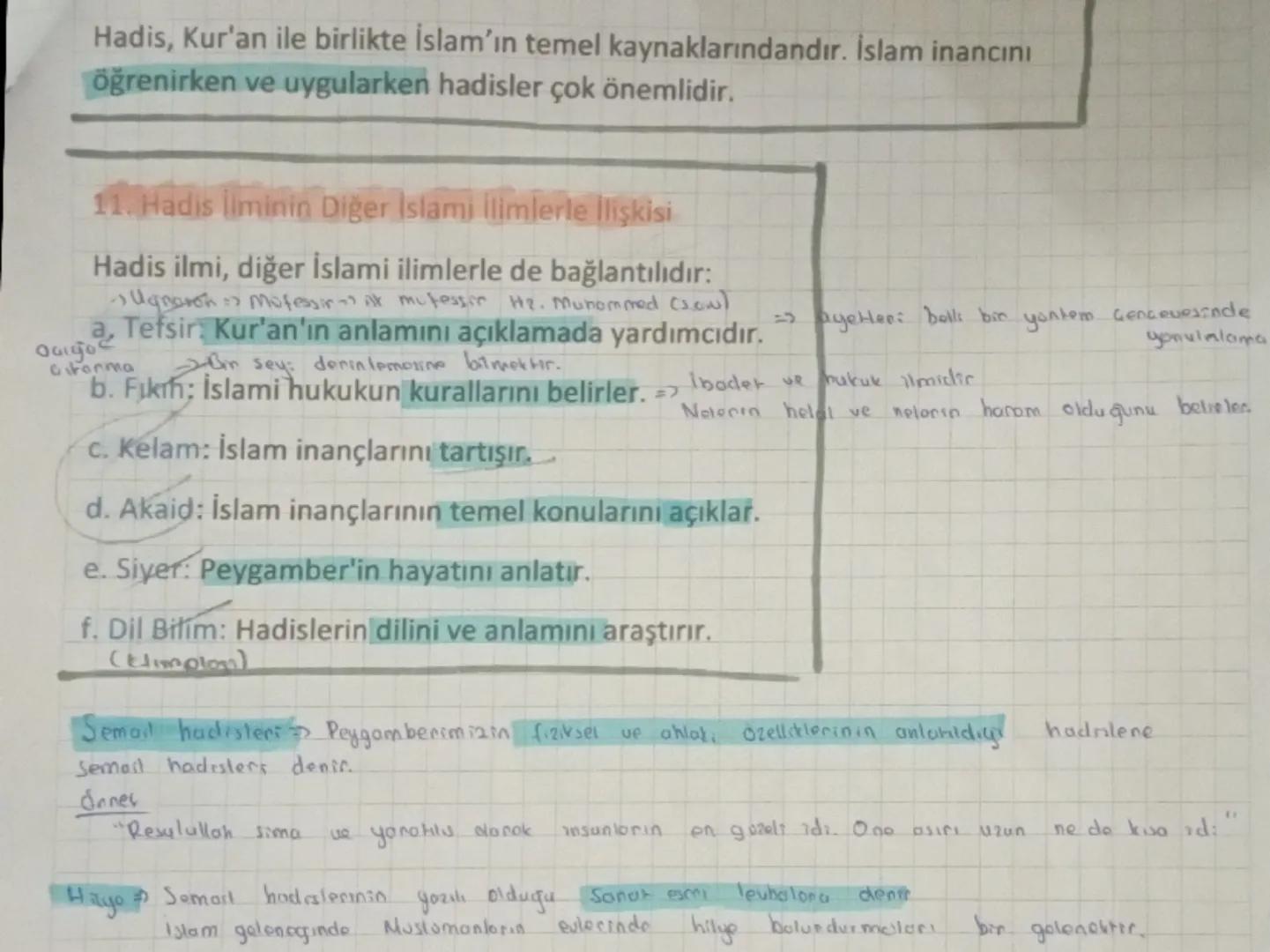 Onem
Hadis ilmi, Peygamber Muhammed'in (s.a.v.) söylediklerini ve yaptıklarını
öğrenip inceleyen bir bilim dalıdır. Hadisler, İslam'ın temel