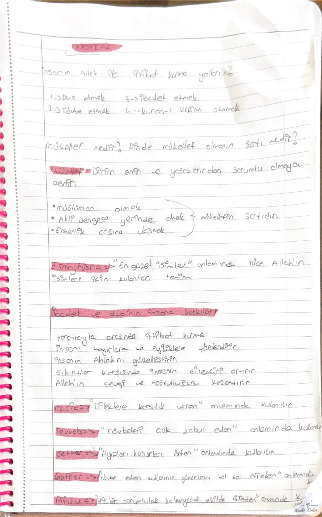 Din kültürü ve ahlak bilgi 9. Sınıf  temel notlar