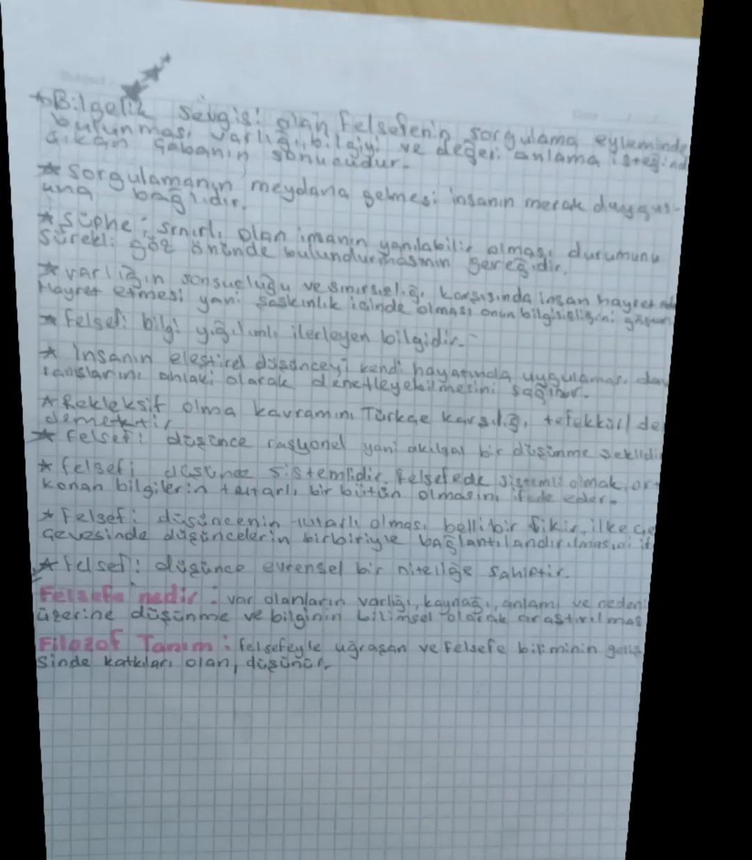 Felsefe 10 sınıf 1.ünite not