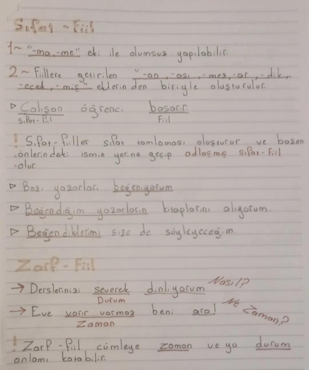Filim Si

Fiillerden türeyerek cumle içinde isim, sıfar ve ya
zarf olarak kullanılan sözcüklerdir. "-mek, -mot"

▷ Seni gören herkes çok sev
