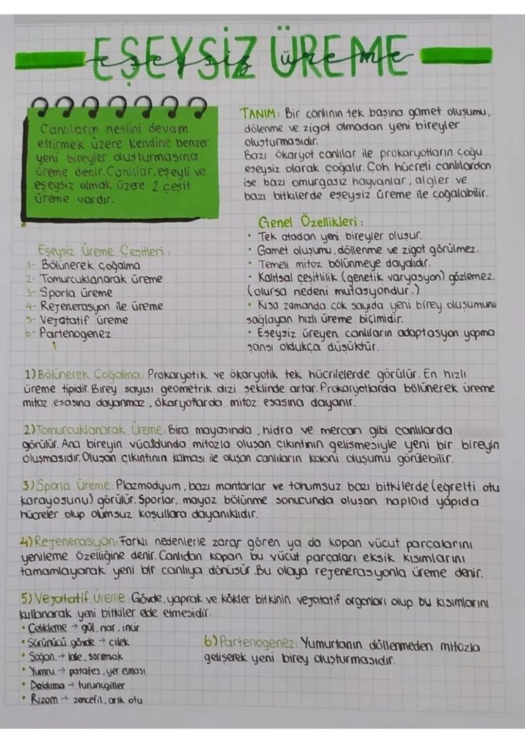 ESEYSIZ WREME
Canlıların neslini devam
eftirmek üzere kendine benzer
yeni bireyler oluşturmasına
úreme denir.Cantilar.eşeyli ve
eşeysiz olma