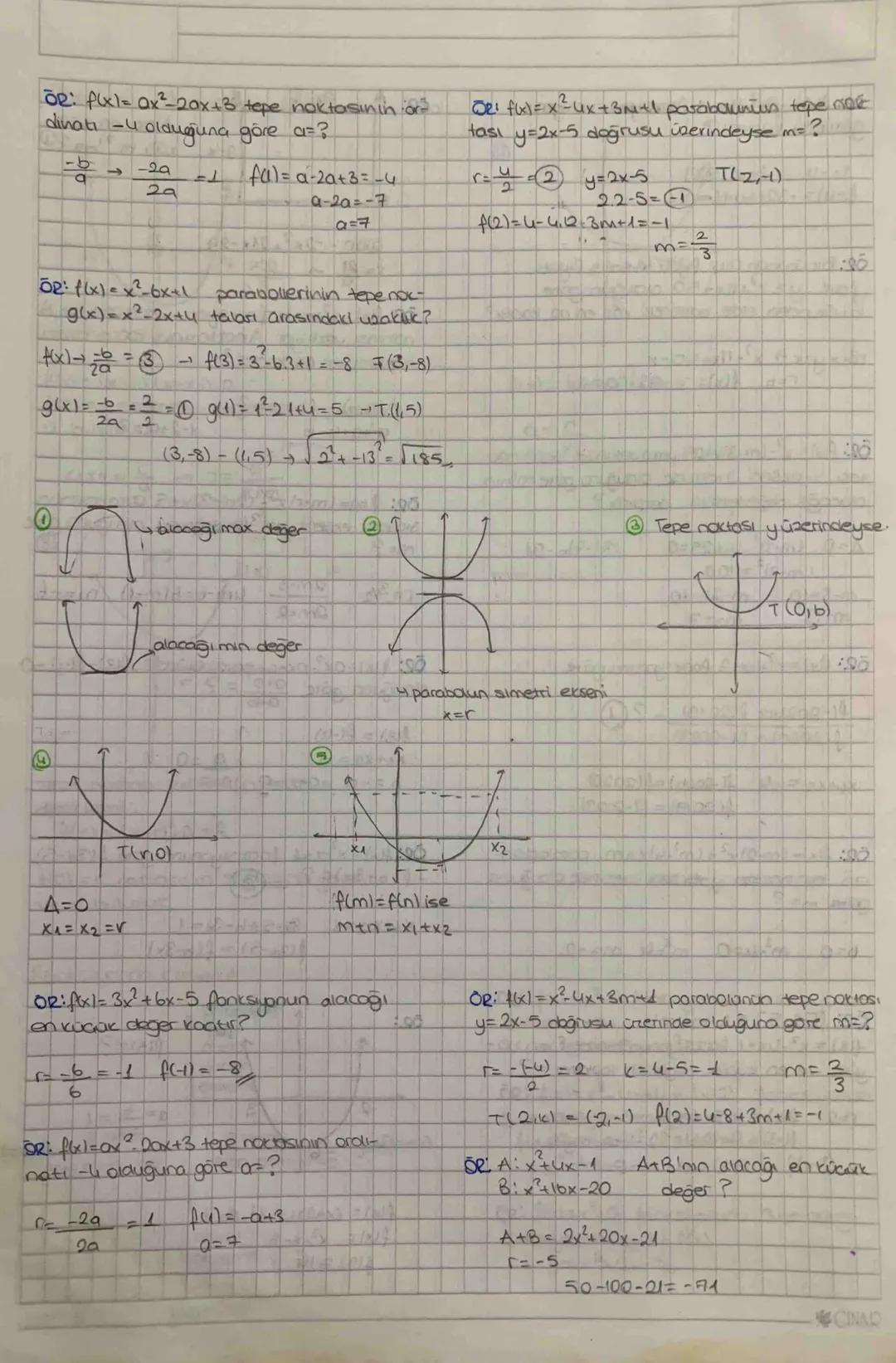 PARABOL
f(x)=ax²+bx+c azo şeklinde fonksiyonlardır.
1) ano ise parabolun colları yukarı doğrudur.
2) ako ise parabolun kolları aşağı doğrudu