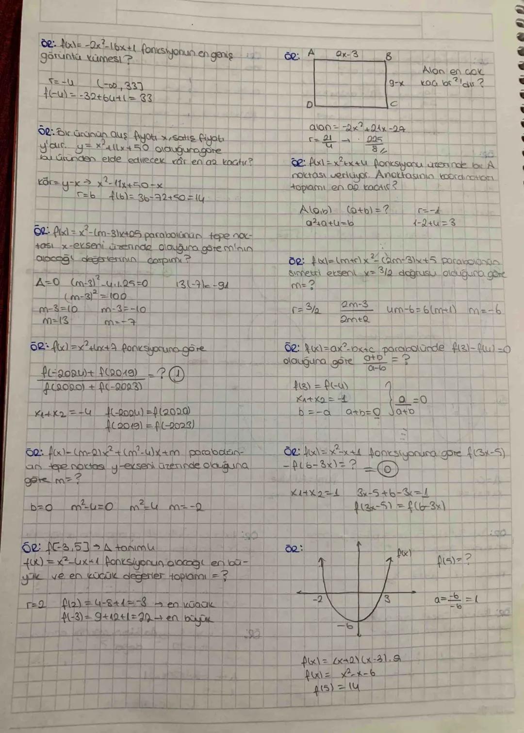 PARABOL
f(x)=ax²+bx+c azo şeklinde fonksiyonlardır.
1) ano ise parabolun colları yukarı doğrudur.
2) ako ise parabolun kolları aşağı doğrudu