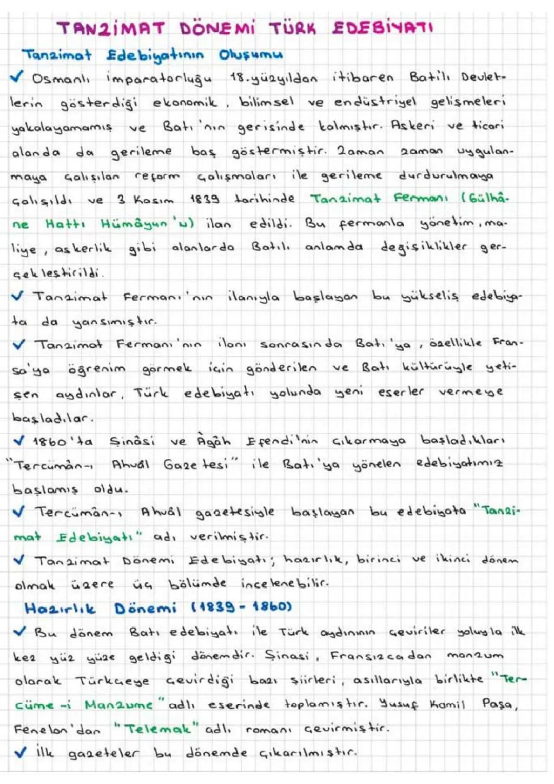 # TANZIMAT DÖNEMİ TÜRK EDEBİYATI

Tanzimat Edebiyatının Oluşumu

✔ Osmanlı imparatorluğu 18. yüzyıldan itibaren Batılı Devlet-
lerin gösterd