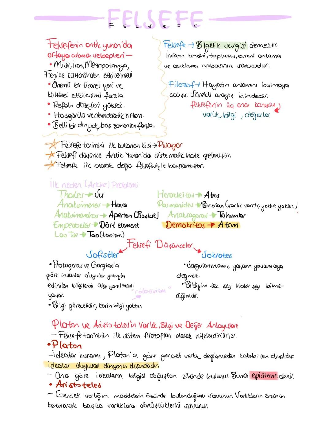 Filozoflar ve Felsefi Düşünceler