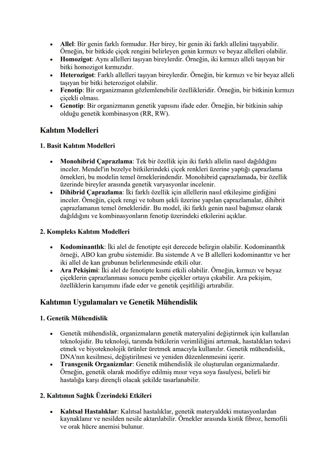 Kalıtım
1. Kalıtımın Tanımı ve Önemi
Kalıtım, genetik bilgilerin ebeveynlerden yavrulara aktarılma sürecidir. Bu bilgi, DNA
moleküllerinde b