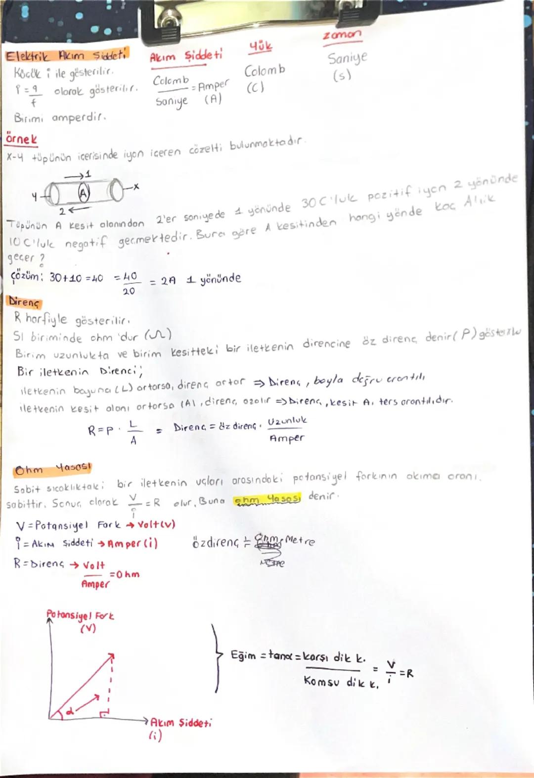 # Elektrik Akım Siddeti
Köçük i ile gösterilir.
$i = \frac{q}{f}$ olarak gösterilir.
Birimi amperdir.

# örnek
X-4 tüpünün içerisinde iyon i