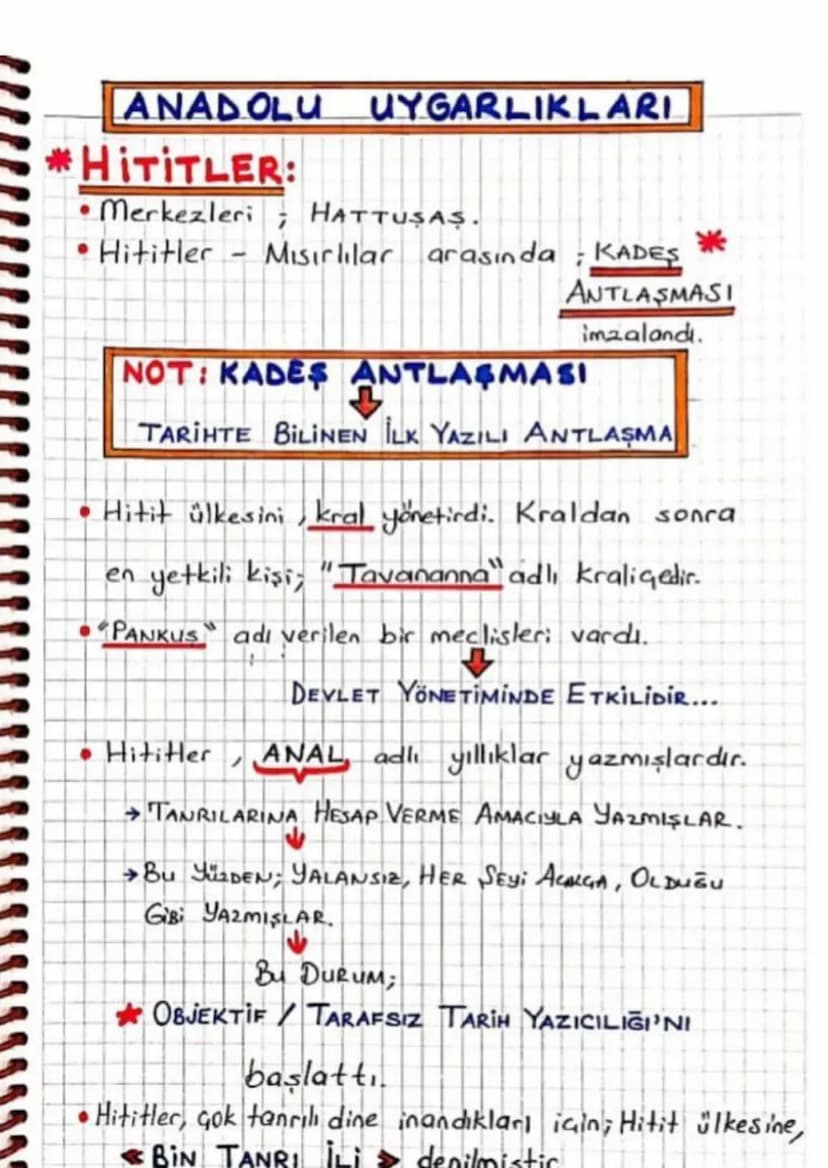 ANADOLU UYGARLIKLARI
HITITLER:
•Merkezleri; HATTUSAS.
*
Hititler
-
Mısırlılar arasında KADES
ANTLAŞMASI
imzalandı.
NOT: KADES ANTLASMASI
ANT