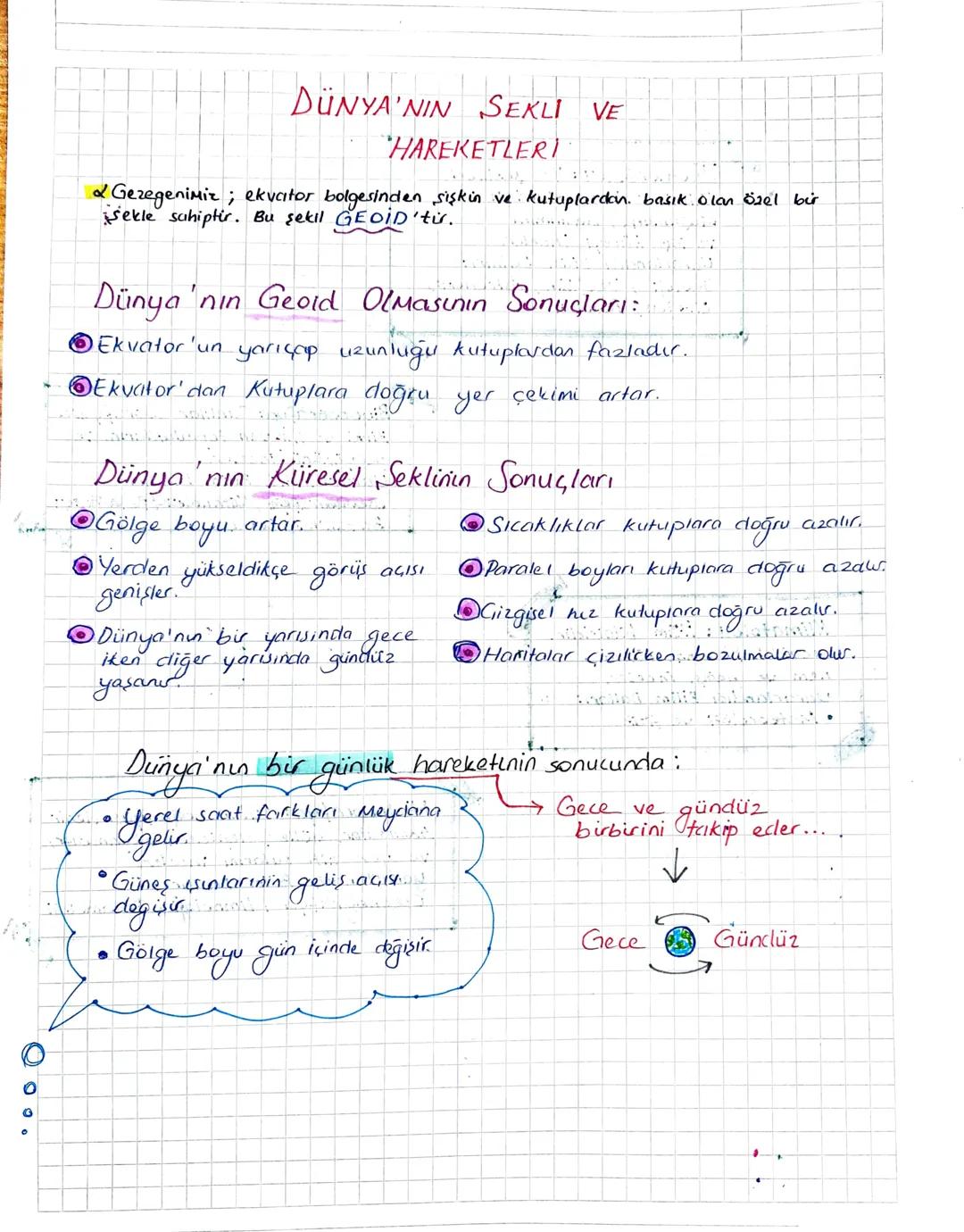 DÜNYA'NIN SEKLI VE
HAREKETLERİ
& Gezegenimiz; ekvator bolgesinden şişkin ve kutuplardan başık olan özel bir
Sekle sahiptir. Bu şekil GEOİD '