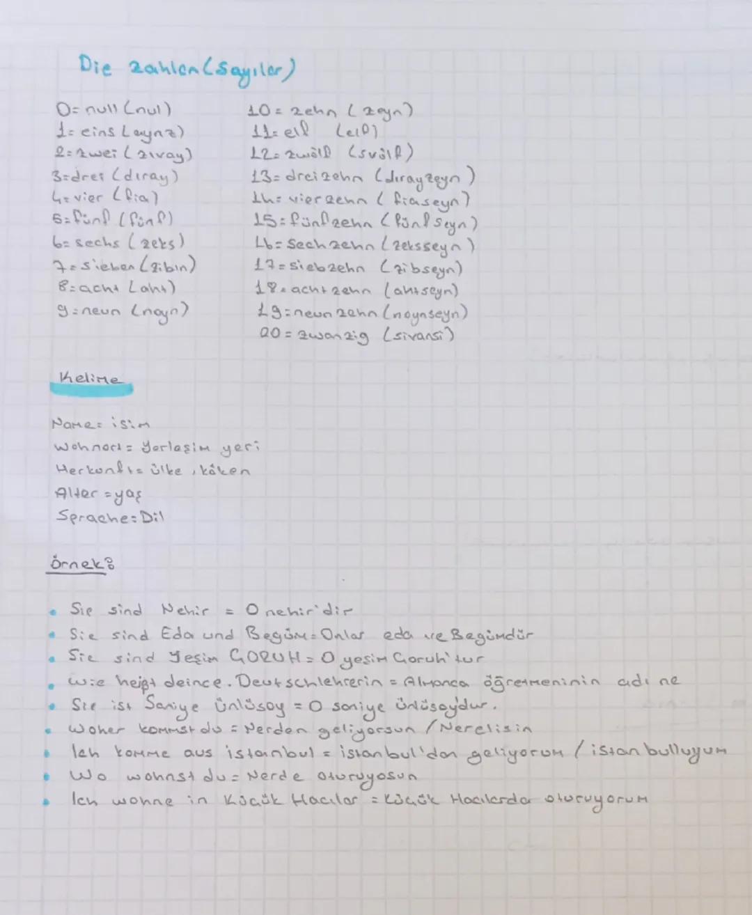 # Personal Pronom

Ich: Ben

Du Son

.Er= OLErket)

•Sie: OCKIE)

•ES. OLconsin varlıkler)

• Wire Biz

Ihr siz

Sica Onler

sie-sit/kibarlı