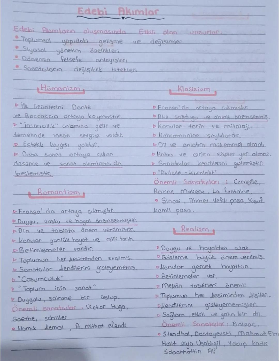 Edebi Akımlar: 11. Sınıf Edebiyat Dersi