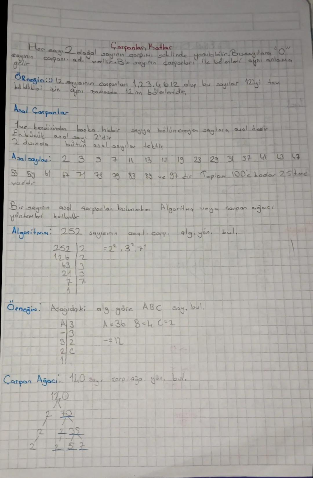 Her sayı 2 doğal sayının pandasin athalinde yazılabilir. Busayılara "O"
sayının carpanı adı wellira Ble sayının çarganları ilk ballerleri ay