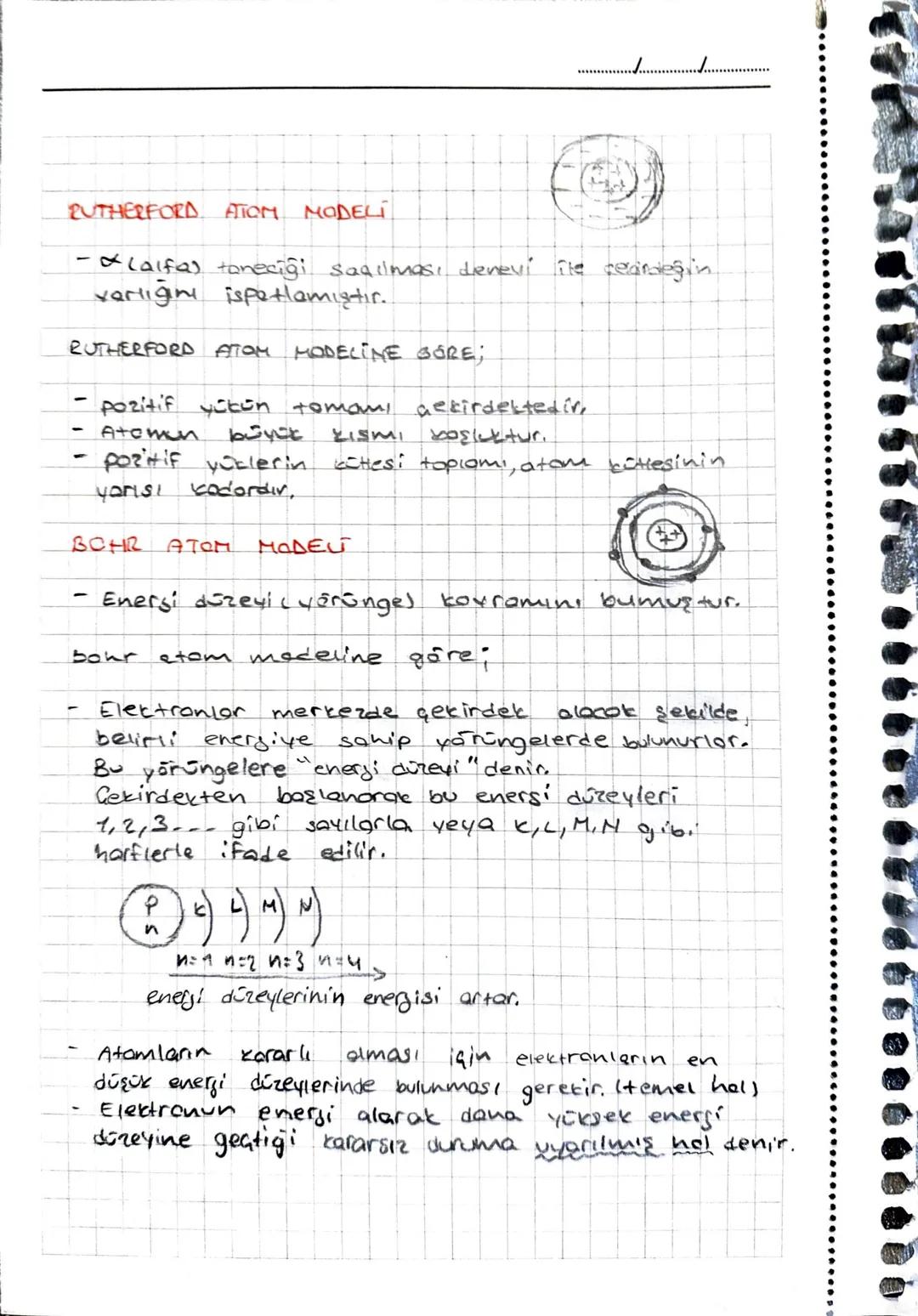 RUTHERFORD ATOM MODELI
- + (alfa) toneciği saqılması denevi its recairdeğin
verliğini ispatlamıştır.
RUTHERFORD ATOM MODELINE GORE;
-
- pozi