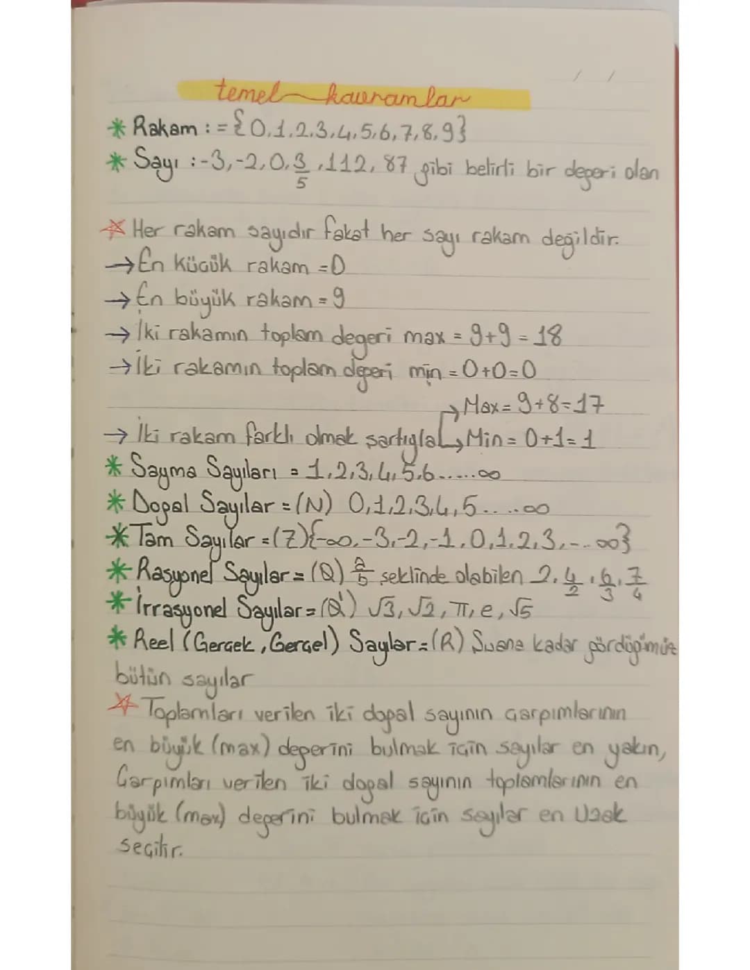 Tyt matematik temel kavramlar
