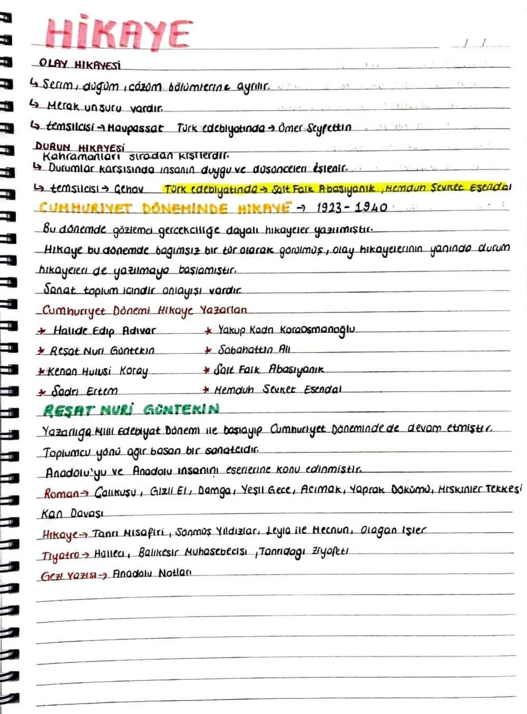 HİKAYE
OLAY HIKAYESİ
↳ Serim, dugom, cozom bölümlerine ayrılır.
↳ Merak unsuru vardır.
2
↳ temsilcisi Maupassat Turk edebiyatında Ömer Seyfe