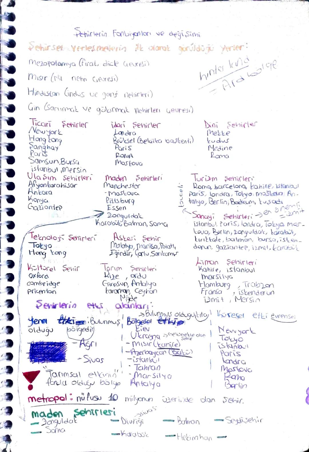 Şehirlerin fonksiyonu ve değişimi 