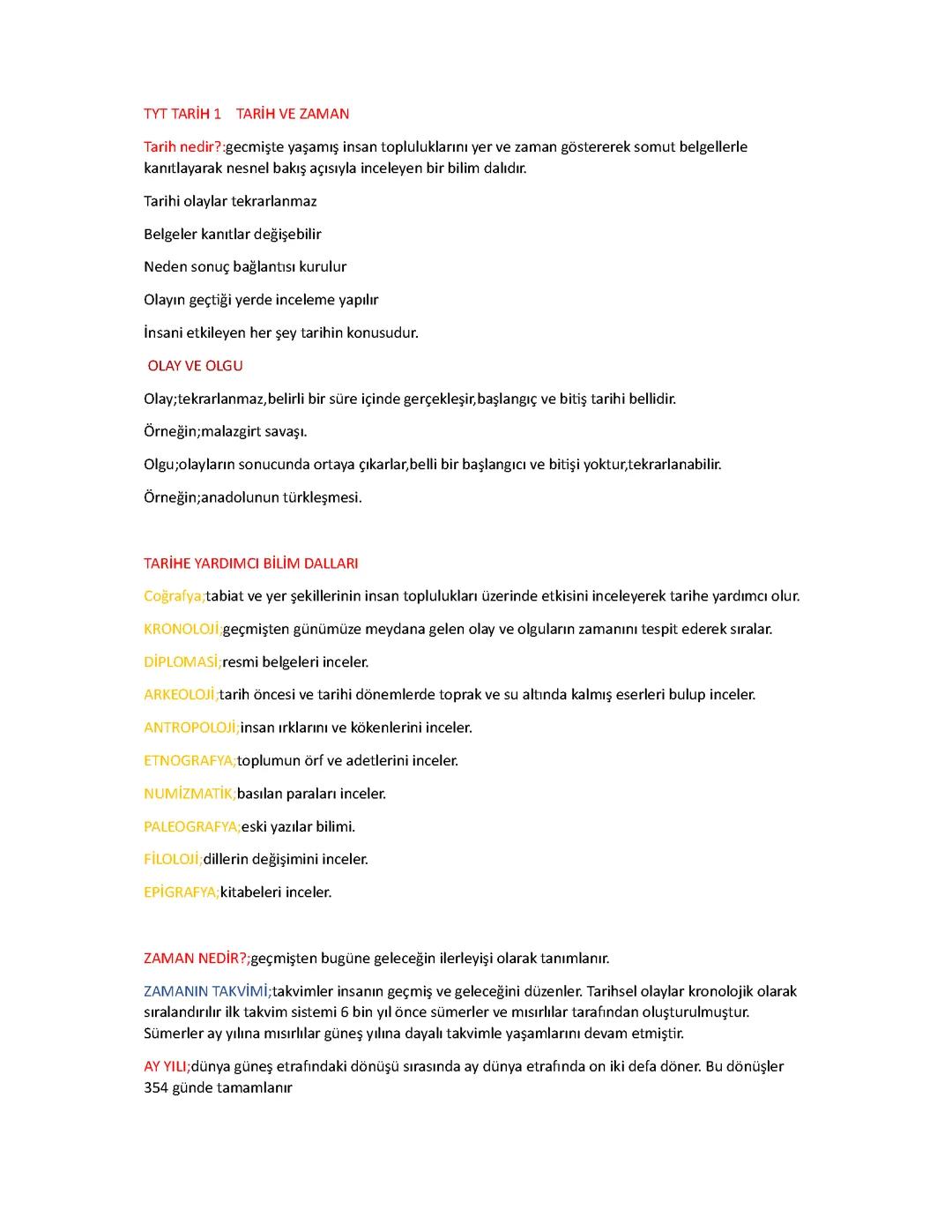 TARİH VE ZAMAN