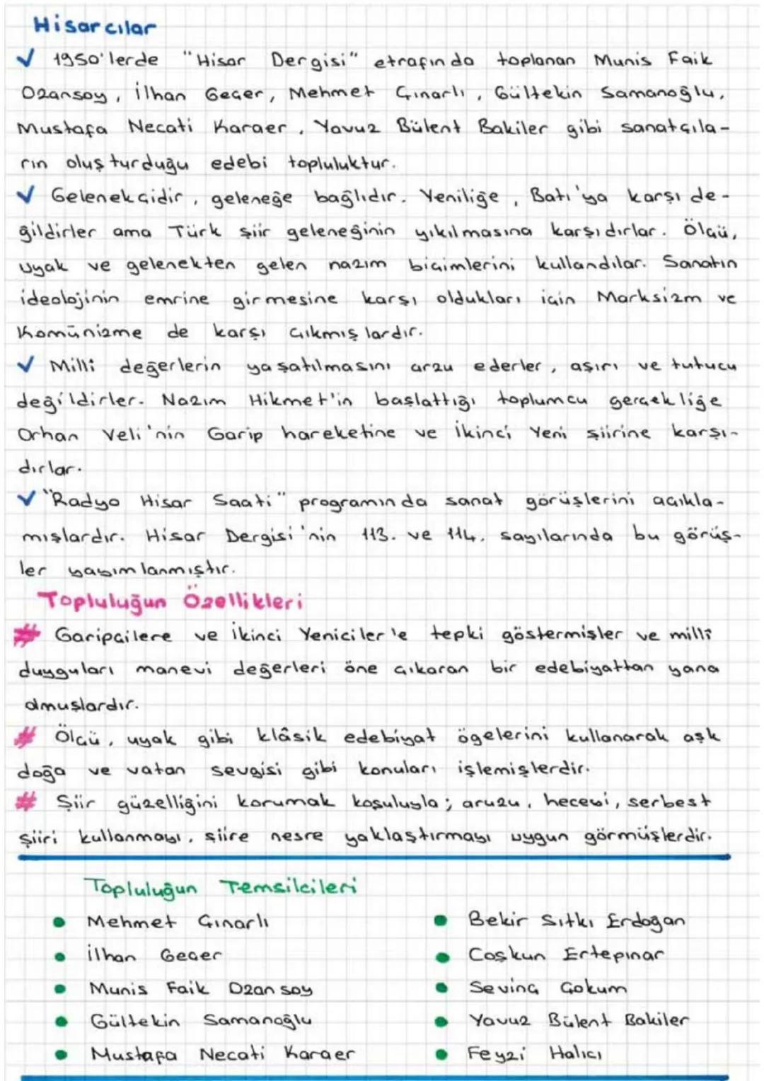 Hisarcılar
✓ 1950'lerde
02ansoy, ilhan Geger, Mehmet Çınarlı, Gültekin Samanoğlu,
Mustafa Necati Karaer, Yavuz Bülent Bakiler gibi sanatçıla