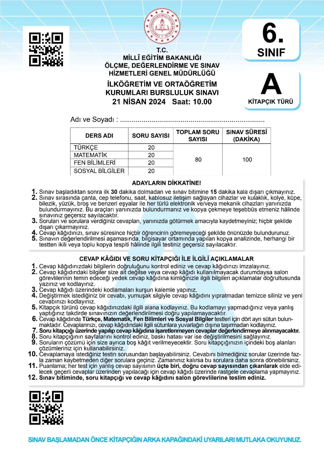 6. Sınıf Ders Notları