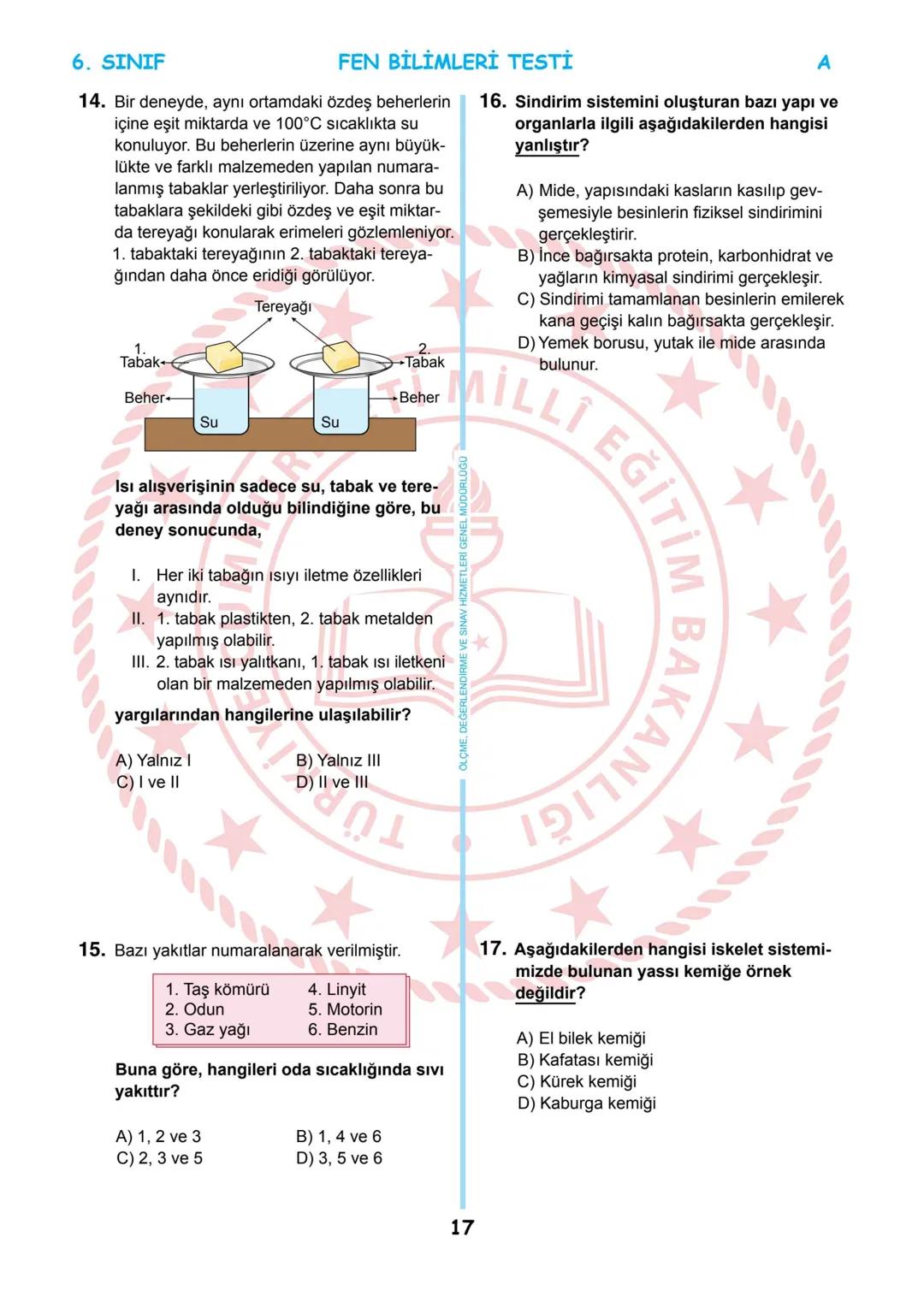 --- OCR Start ---
**
*
*
T.C.
MİLLÎ EĞİTİM BAKANLIĞI
ÖLÇME, DEĞERLENDİRME VE SINAV
HİZMETLERİ GENEL MÜDÜRLÜĞÜ
İLKÖĞRETİM VE ORTAÖĞRETİM
KURU