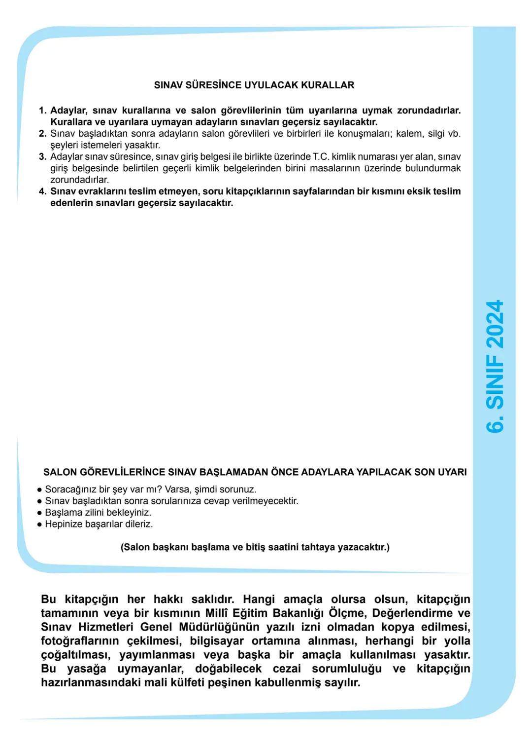 --- OCR Start ---
**
*
*
T.C.
MİLLÎ EĞİTİM BAKANLIĞI
ÖLÇME, DEĞERLENDİRME VE SINAV
HİZMETLERİ GENEL MÜDÜRLÜĞÜ
İLKÖĞRETİM VE ORTAÖĞRETİM
KURU