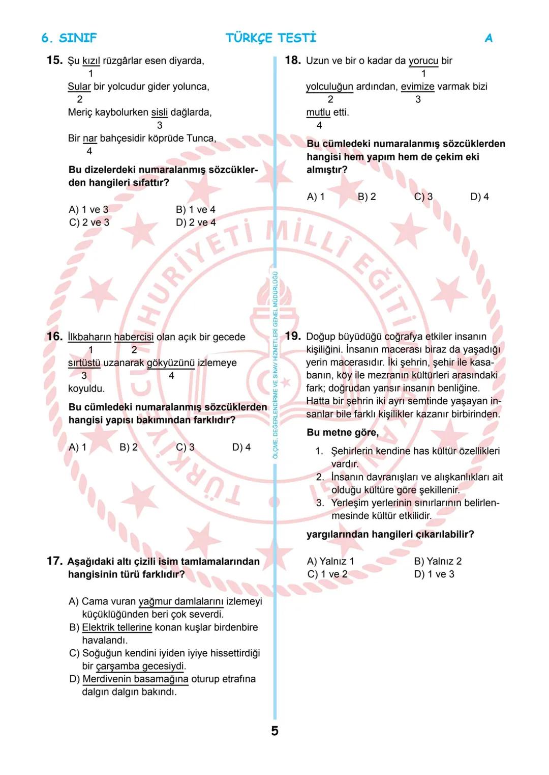 --- OCR Start ---
**
*
*
T.C.
MİLLÎ EĞİTİM BAKANLIĞI
ÖLÇME, DEĞERLENDİRME VE SINAV
HİZMETLERİ GENEL MÜDÜRLÜĞÜ
İLKÖĞRETİM VE ORTAÖĞRETİM
KURU