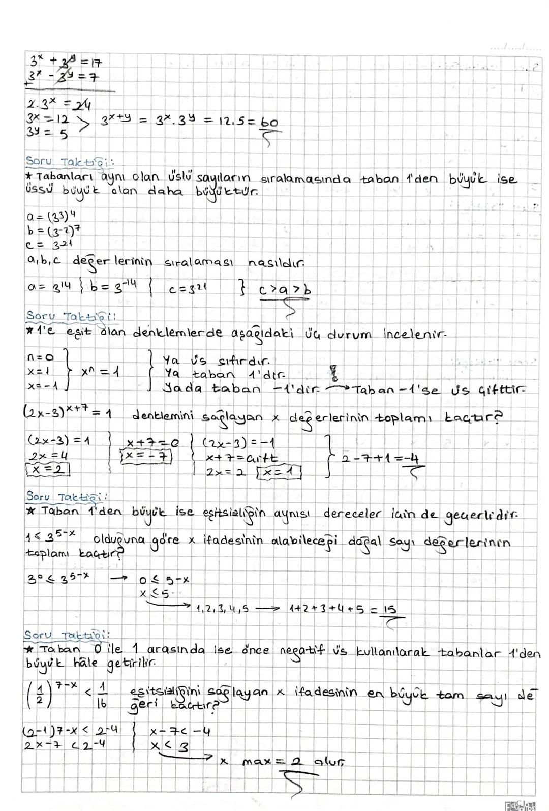 Saru Taktini:
xn(a+b-c)
* Tabanı ve kuvveti aynı olan üslü sayının katsayıları toplanıp çıkarılır.
8.10 12 +9.10 12 -2- 101 işleminin sonucu
