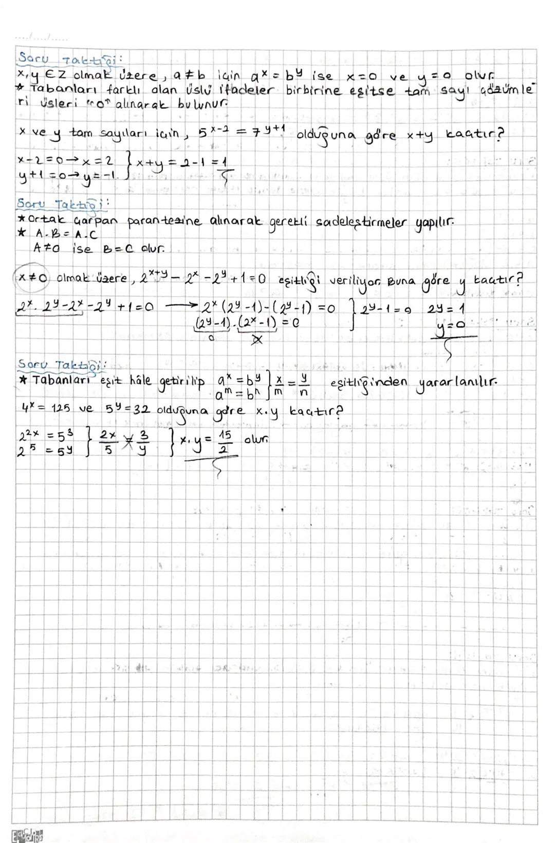 Saru Taktini:
xn(a+b-c)
* Tabanı ve kuvveti aynı olan üslü sayının katsayıları toplanıp çıkarılır.
8.10 12 +9.10 12 -2- 101 işleminin sonucu