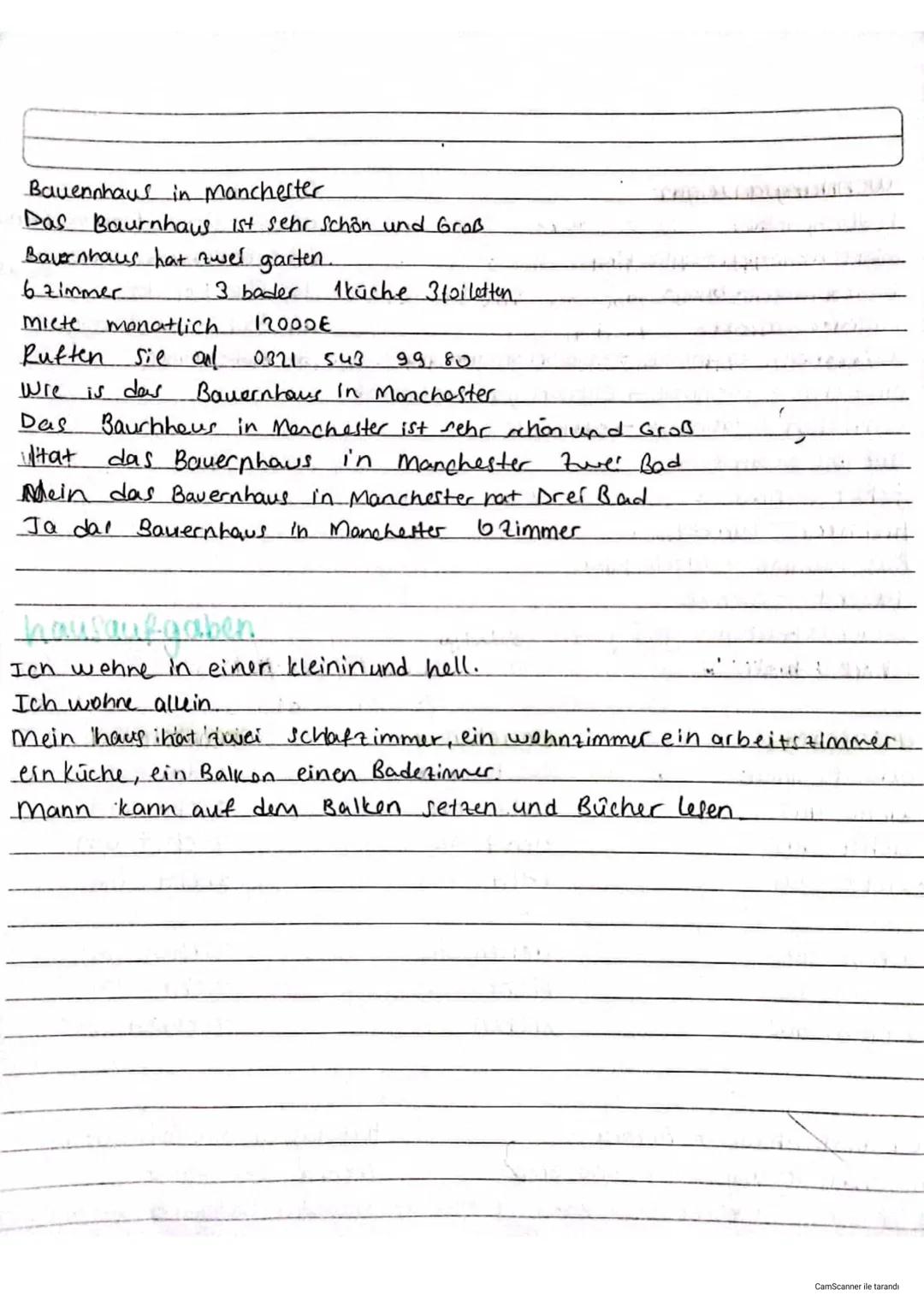 DTE
hausaufgaben
WOHNUN
das Einfamilienhaus müstakil ev
das mehrfamilienhaus aile apartmani.
das Reihenhaus sirali ev
G
einziehen taşınmak
d