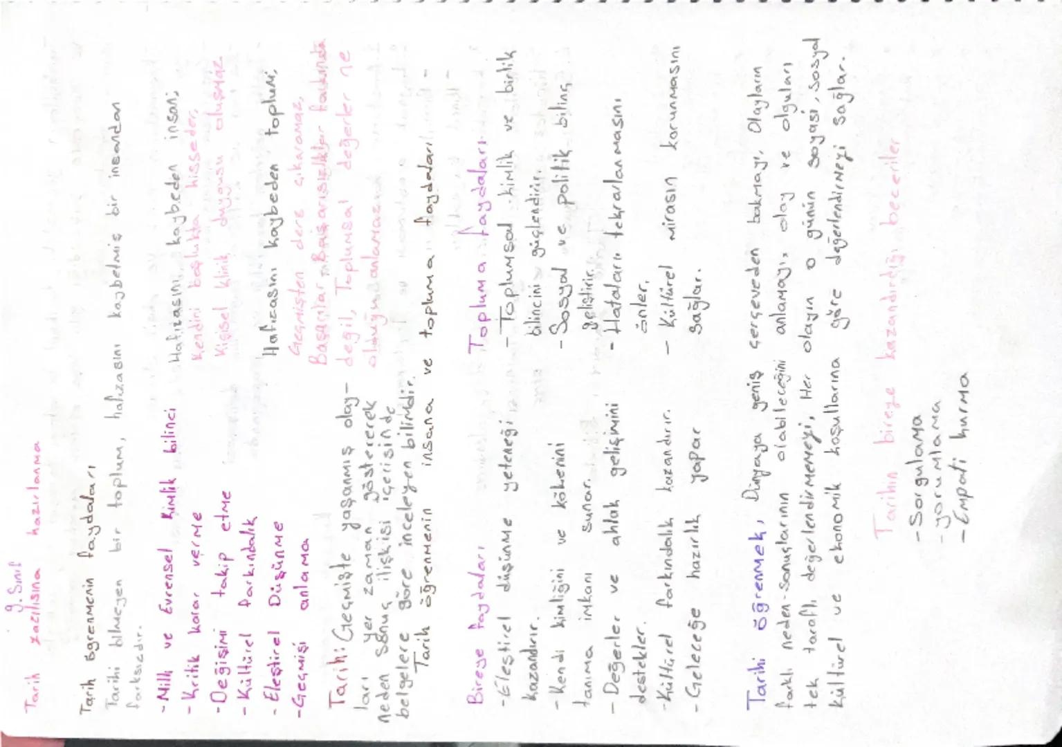 Tarih
9.Sınıf
Zazılısına
hazırlanma
Tarih ögrenmenin faydaları
Tarihi bilmeyen
farksızdır.
bir toplum, hafızasını kaybetmiş bir insandan
-Mi