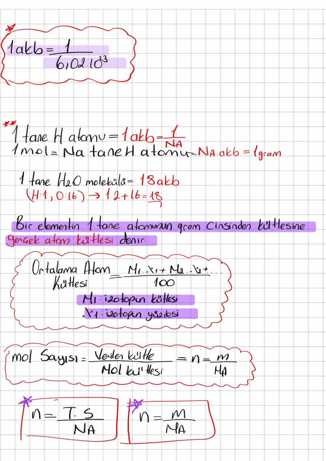 Mol Kavcami
Avagadro Sayısı = 6,02.1023 tone
Stane
mol kütte
1 mol = 6,02.10²3 tone
Hacim
Ts
•tonecik
NA
mol
1.241
@ 012 mol Fe elementi
kaç