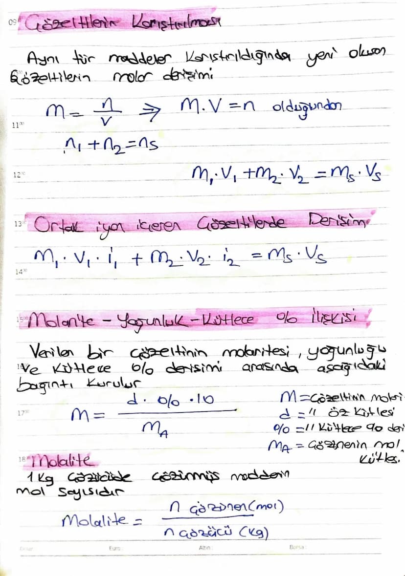 حون
ÜHLECE YÜZDE DERişimi!
100 gram Gözeltide Gözüner madderin gram.
cinsinden değeridir
Mcözelti = mcözücü + Maczünen
1100
% m/m =
Gözümen 