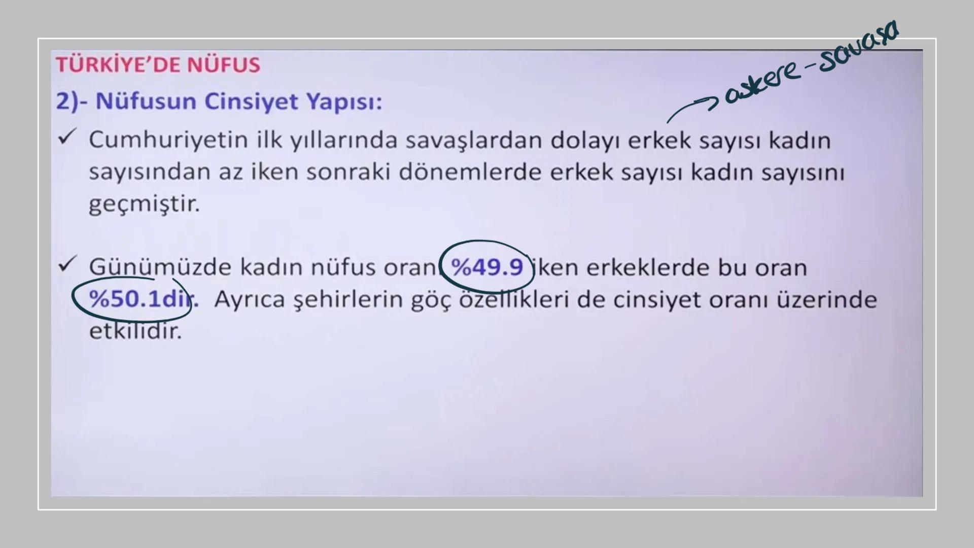 TÜRKİYE'DE NÜFUS Sınırları belli bir alanda belli bir zaman diliminde yaşayan insan sayısına nüfus
denir.
▸ Demografik Yatırımlar: Nüfusa ya