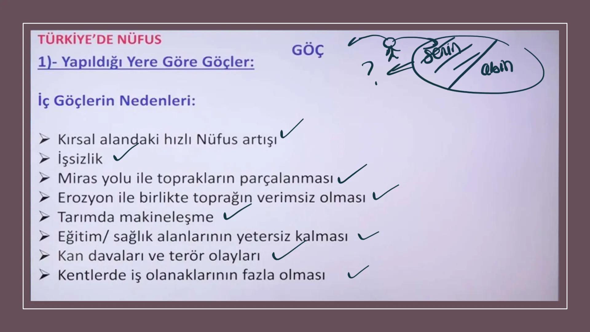 TÜRKİYE'DE NÜFUS Sınırları belli bir alanda belli bir zaman diliminde yaşayan insan sayısına nüfus
denir.
▸ Demografik Yatırımlar: Nüfusa ya