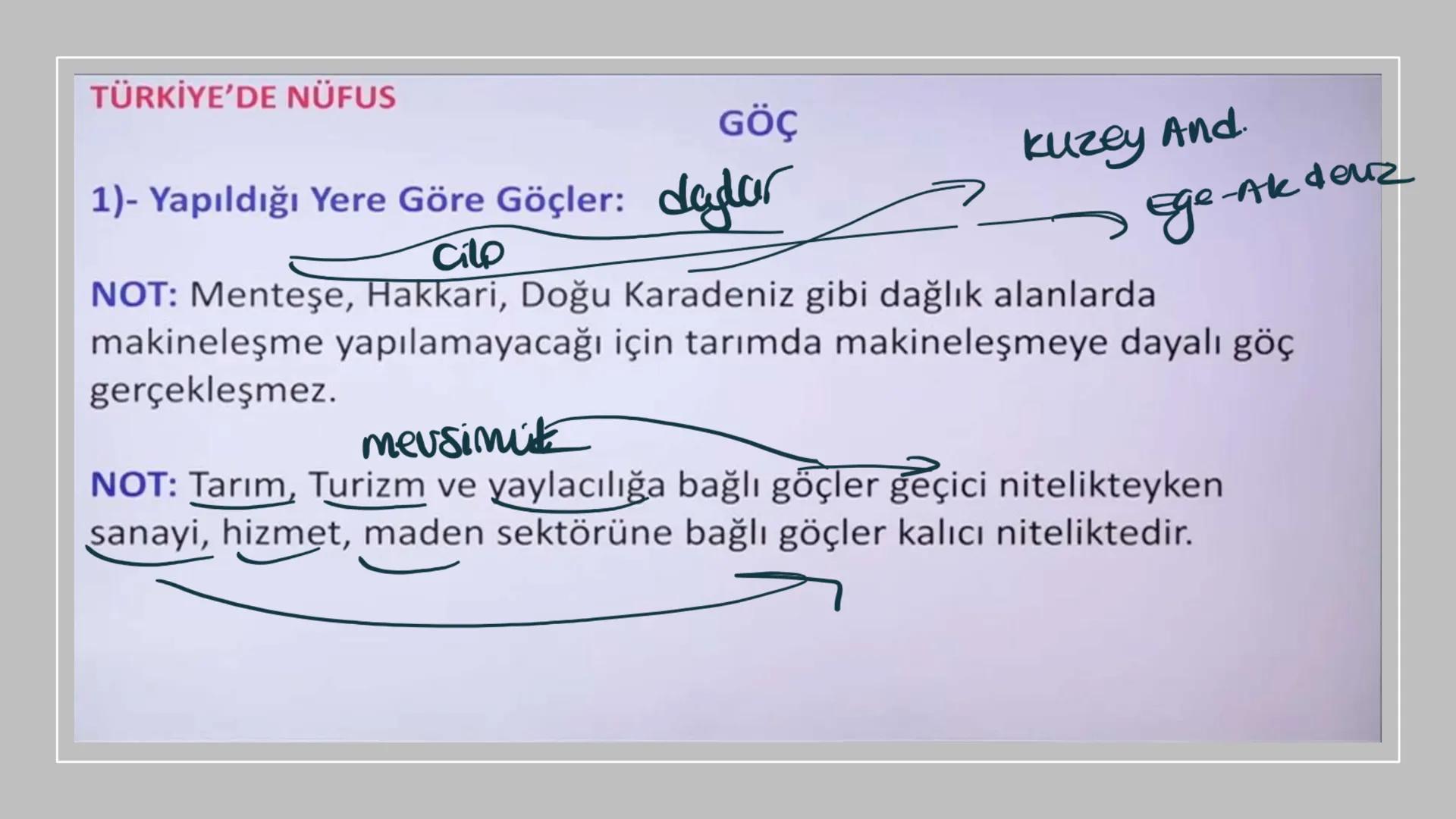 TÜRKİYE'DE NÜFUS Sınırları belli bir alanda belli bir zaman diliminde yaşayan insan sayısına nüfus
denir.
▸ Demografik Yatırımlar: Nüfusa ya