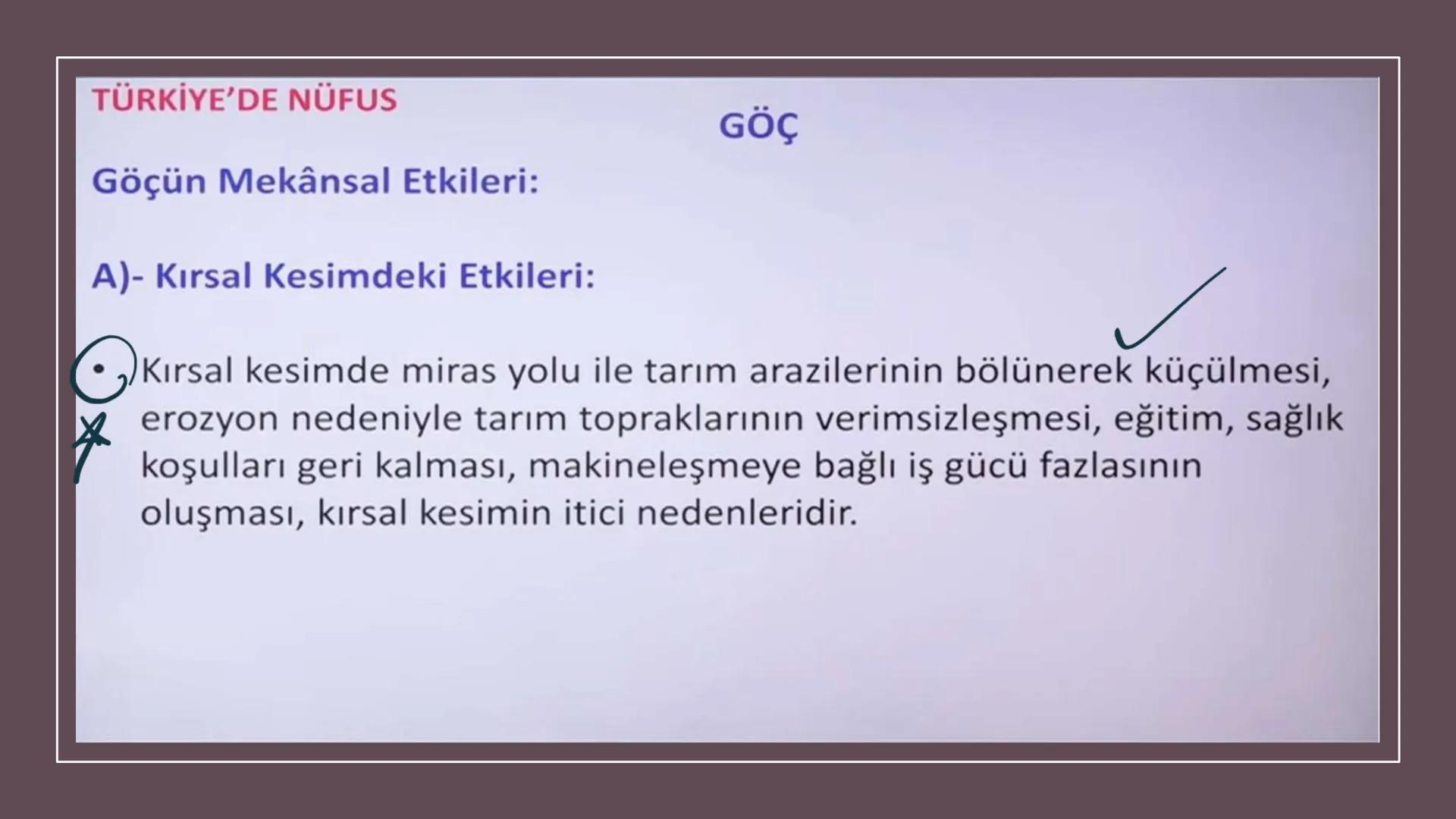 TÜRKİYE'DE NÜFUS Sınırları belli bir alanda belli bir zaman diliminde yaşayan insan sayısına nüfus
denir.
▸ Demografik Yatırımlar: Nüfusa ya