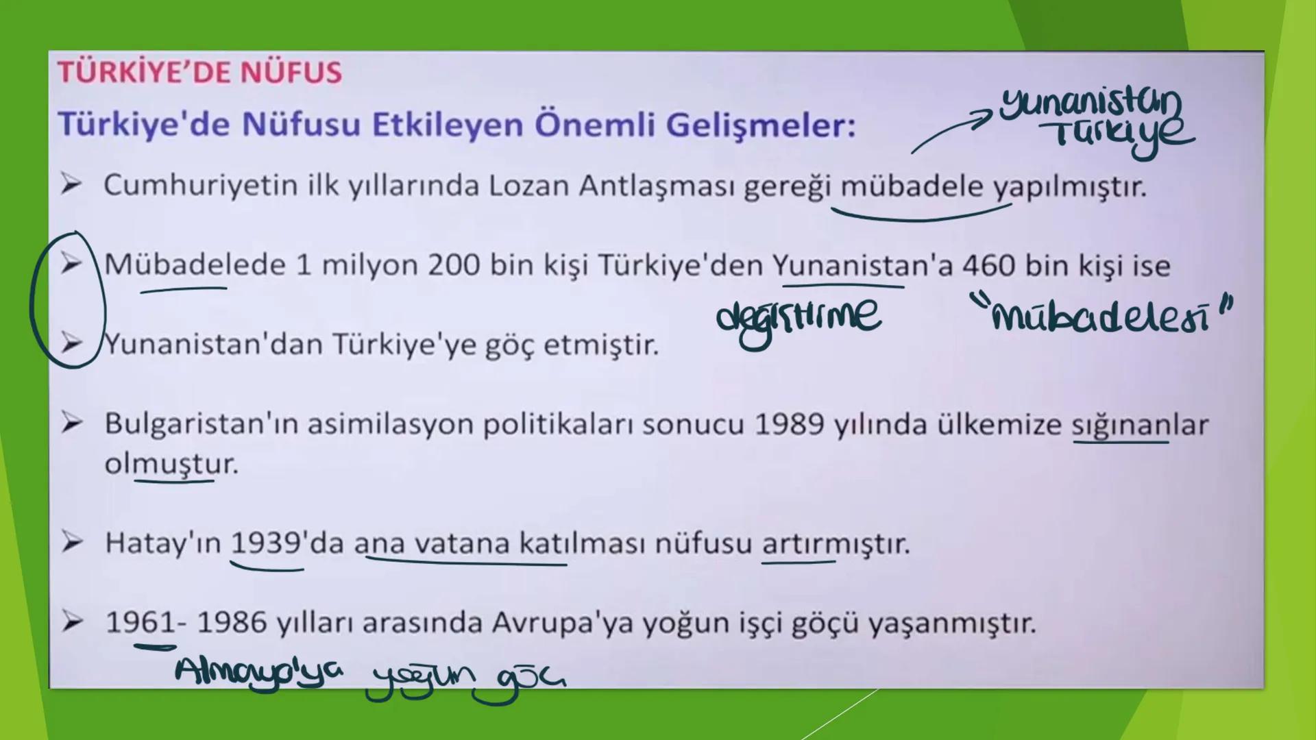 TÜRKİYE'DE NÜFUS Sınırları belli bir alanda belli bir zaman diliminde yaşayan insan sayısına nüfus
denir.
▸ Demografik Yatırımlar: Nüfusa ya