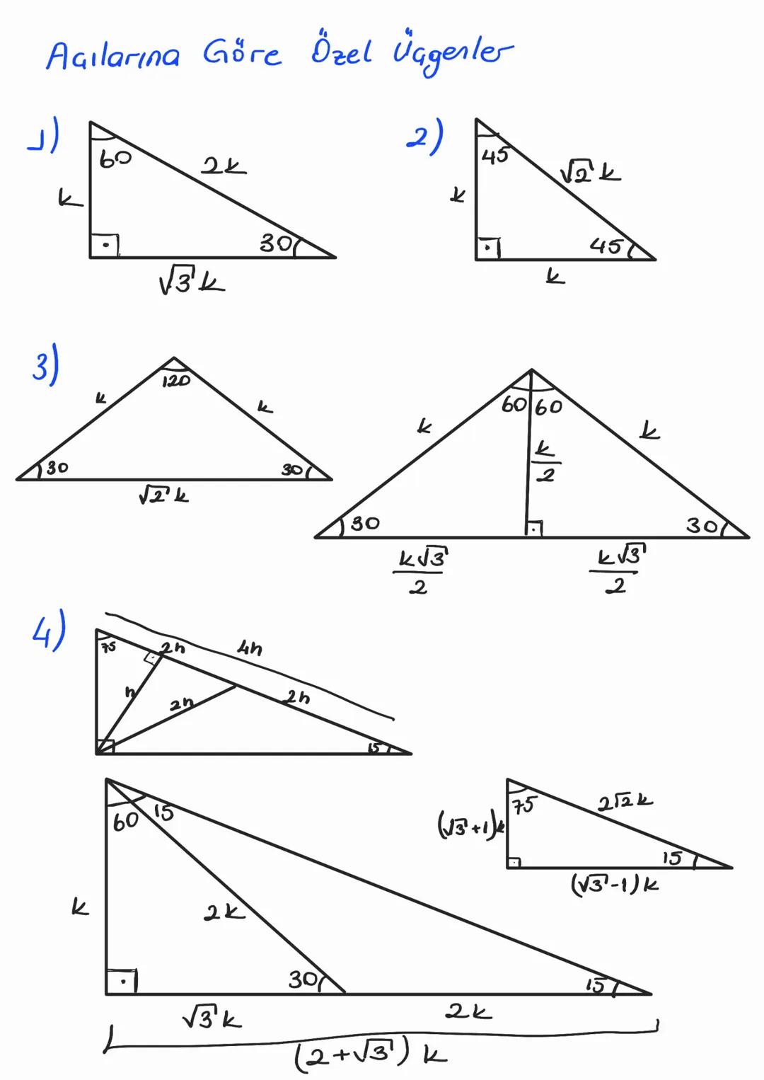Dik LIGGEN
Pisagor Bağıntısı
а
⇒ a² = b²+c²
c
Kenarlarına Göre Özel Üagenler
3-4-5
5-12-13
k-2k-15k
k-3k - √10 k
8-15-17
7-24-25
32-2√24-117