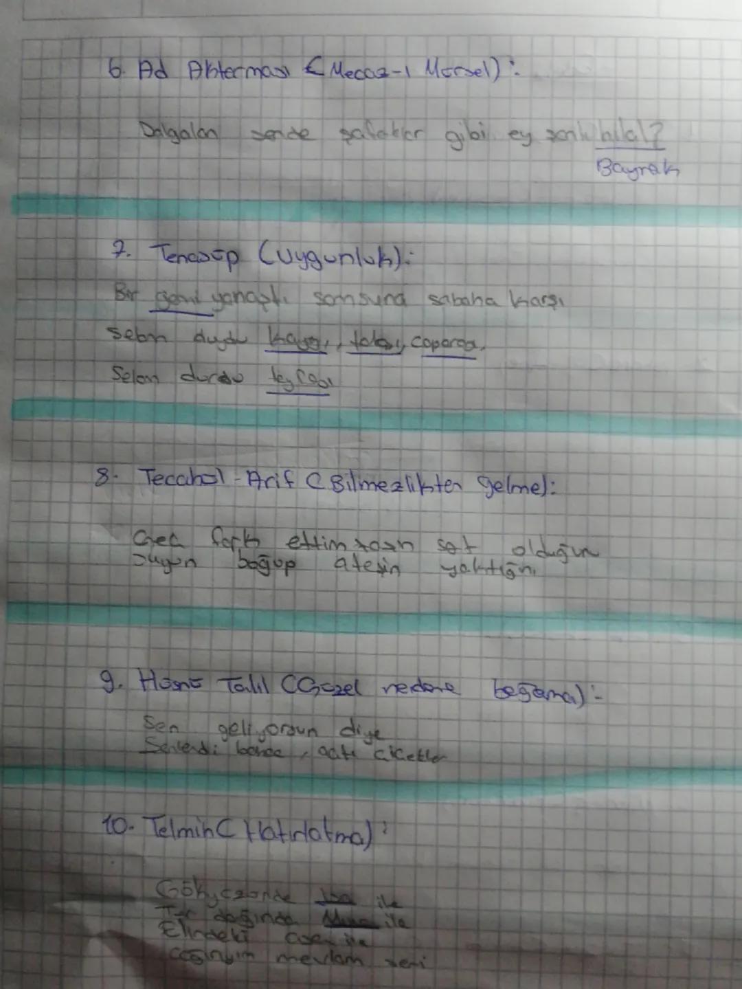 -Edebi Sonatlar-
1. Tesbih CBenzetme)
Tork clerimiz ona sūti gibi temba
(Bezzyeen) (Benselilen) (Etat) (Berzelme)
Ana sote gibi condan
CBenz